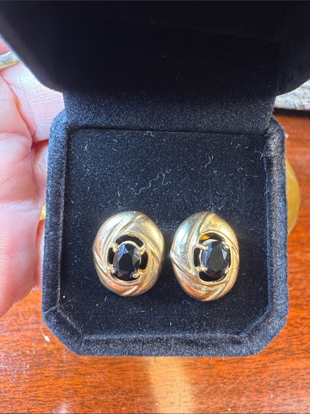3194-Swarovski crystal element post earrings. Velvet box included.
